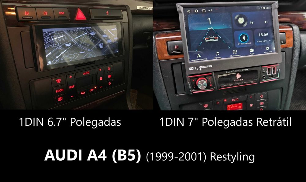 (NOVO) Rádio 1DIN • AUDI A2/A3/A4/A6/A8 • Android GPS (2DIN)