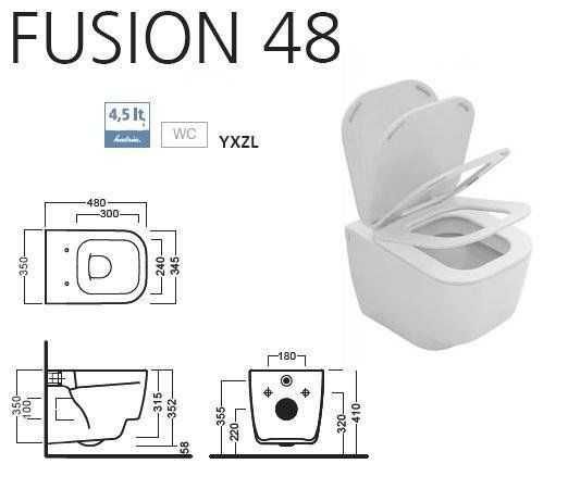 Подвесной унитаз Hatria Fusion 48 (YXZL01) Италия