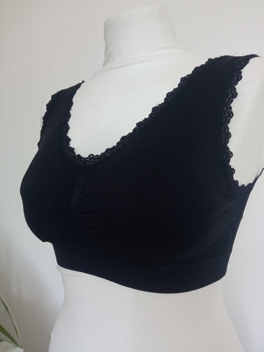 Sportowy top stanik czarny r M/38