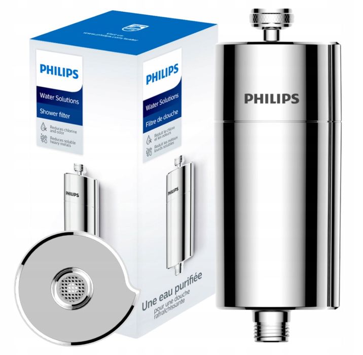 PHILIPS Filtr Prysznicowy do Wody Filtracja 50 000 L Chrom Filtr z KDF