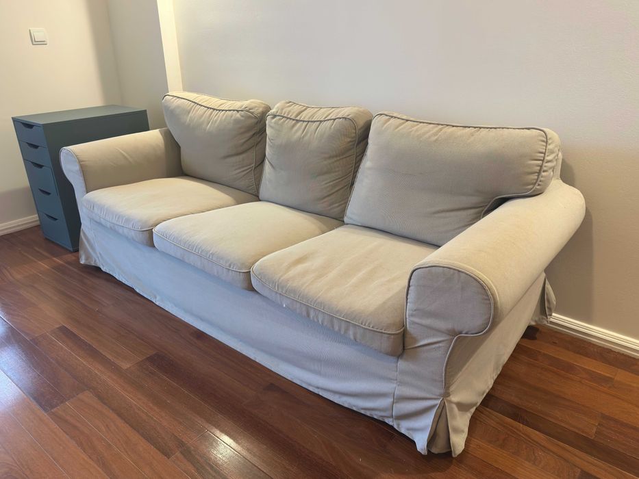 Sofá IKEA Ektorp 3 lugares capas cinza