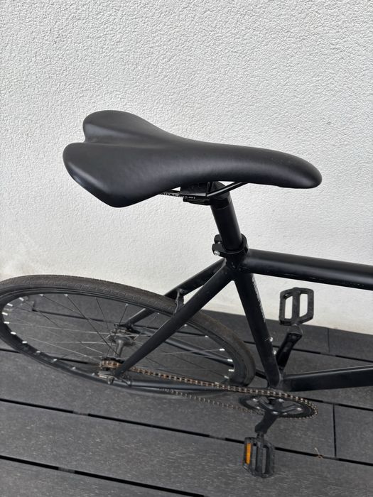 rower singlespeed ostre kolo fixie 6KU Fixed Gear Baanfiets Zwart - 58CM