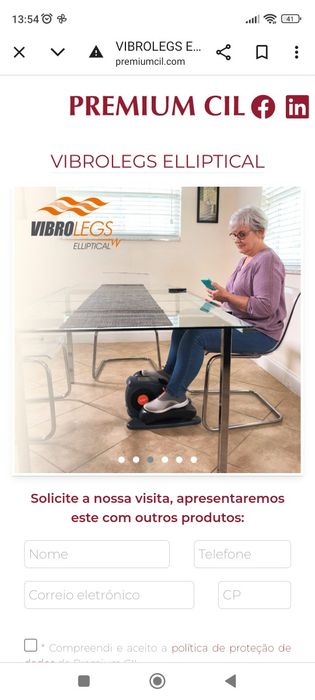 Vibro legsi a Ellliptical nova Boa para a má circulação