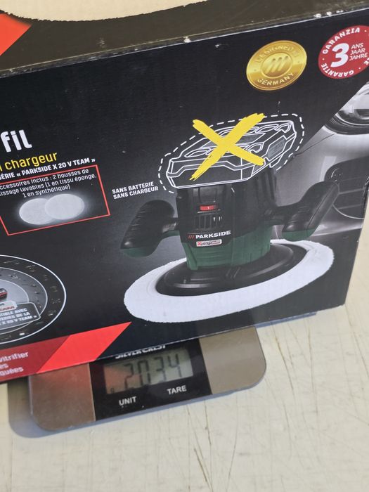 Parkside 20V Polidora sem Fio - Kit Completo