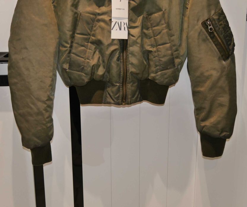 Zara piękna kurtka bomberka futerko nowa 34 XS