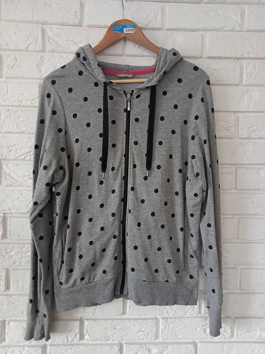 szara -w kropki czarne- bluza dresowa-14
