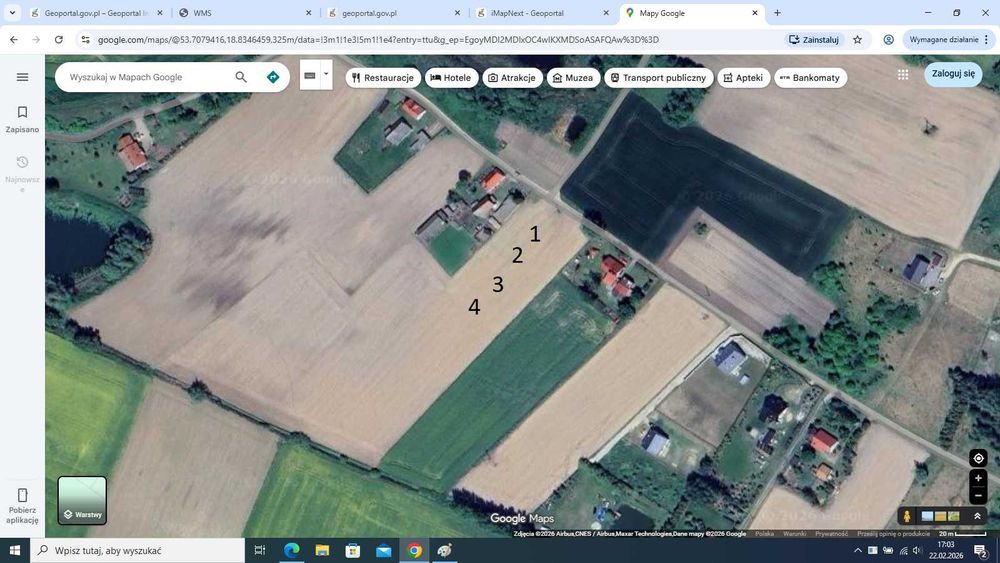 Działka budowlana, działki budowlane w Grabówko k. Kwidzyn