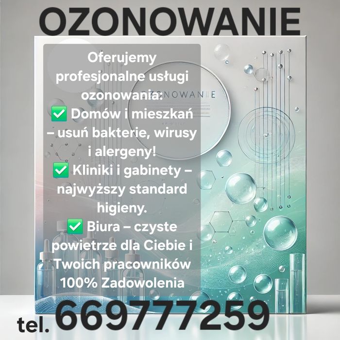 OZONOWANIE Mieszkań Domów 100% Skuteczne Odświeżanie Oczyszczanie Ozon