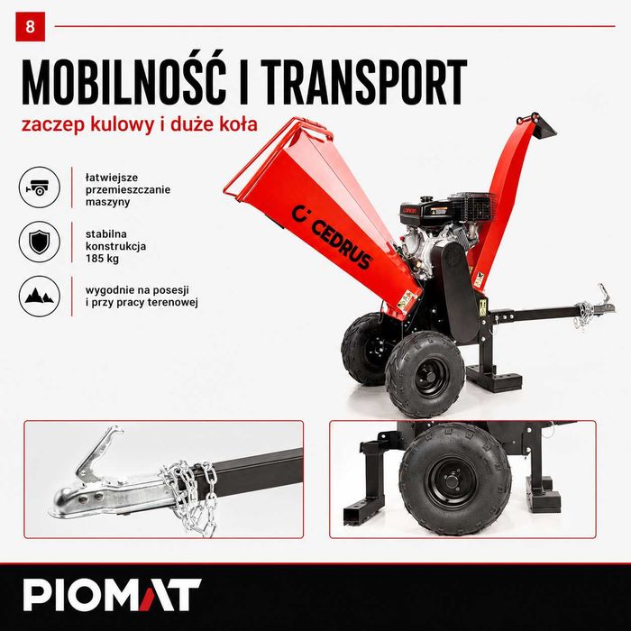 Cedrus RB03 Rozdrabniacz spalinowy do gałęzi 12 cm Loncin 9 kW