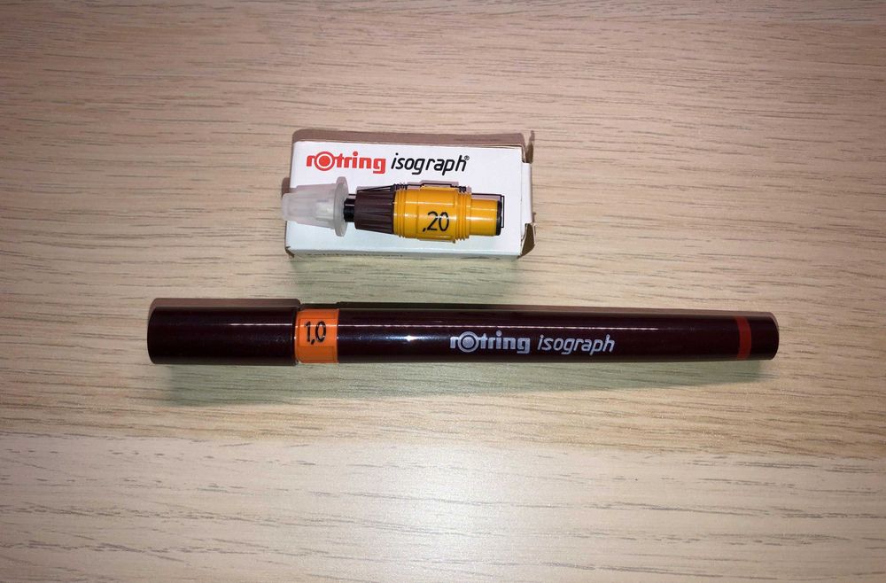 Isograph, Isograf Rotring 1,00mm, Rapidograf + Końcówka 0.20 mm