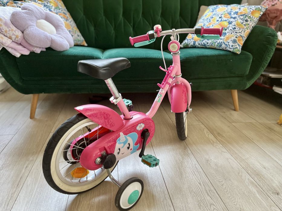 Rower dziecięcy BTWIN Unicorn 14 dla dziewczynki bardzo ładny