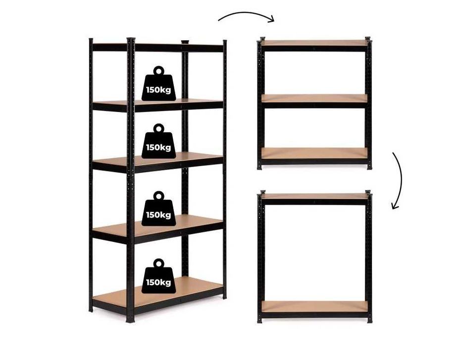 REGAŁ METALOWY MAGAZYNOWY do biura garażu piwnicy 5 półek