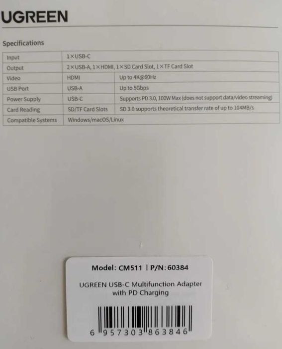 Ugreen usb hub адаптер концентратор док станція югрін хаб