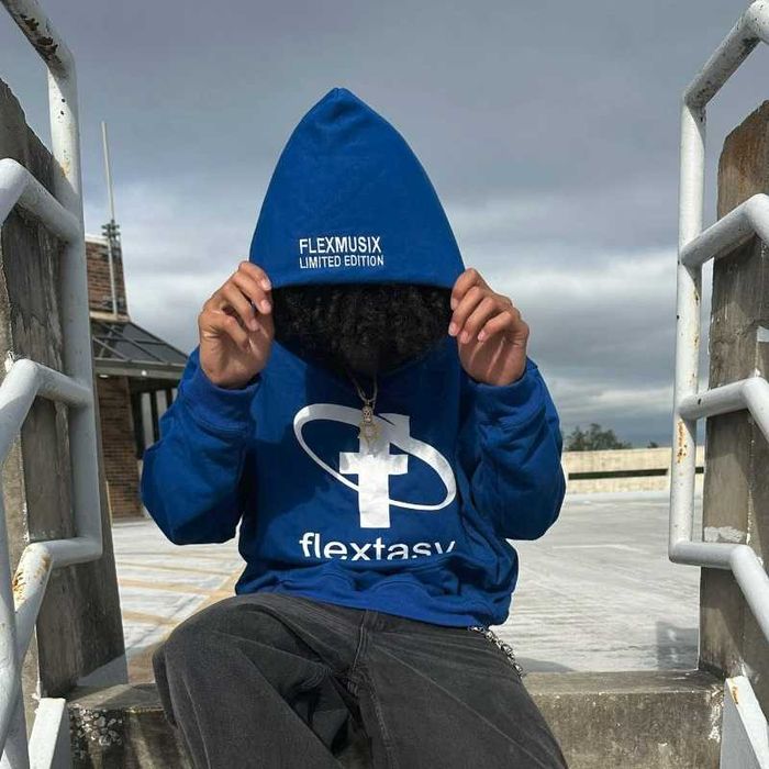 blue hoodie flextasy estasy vetments balenciaga erd opium oversize y2k