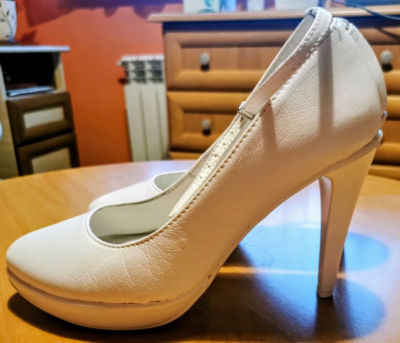 Buty do ślubu, czułenka, białe półbuty