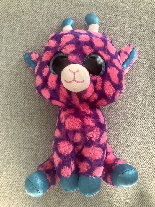 Purple/Pink Stuffed Giraffe, approx. 30 cm