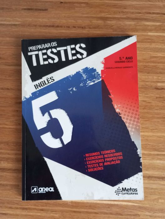 Livro apoio escolar 5º ano- Inglês Preparar Testes, Areal, c/o novos
