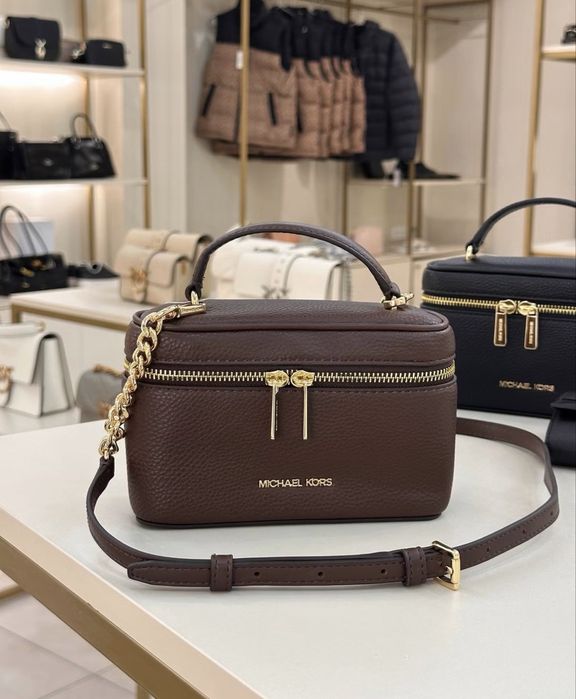 Сумка крос боді коричнева Michael Kors натуральна шкіра міні