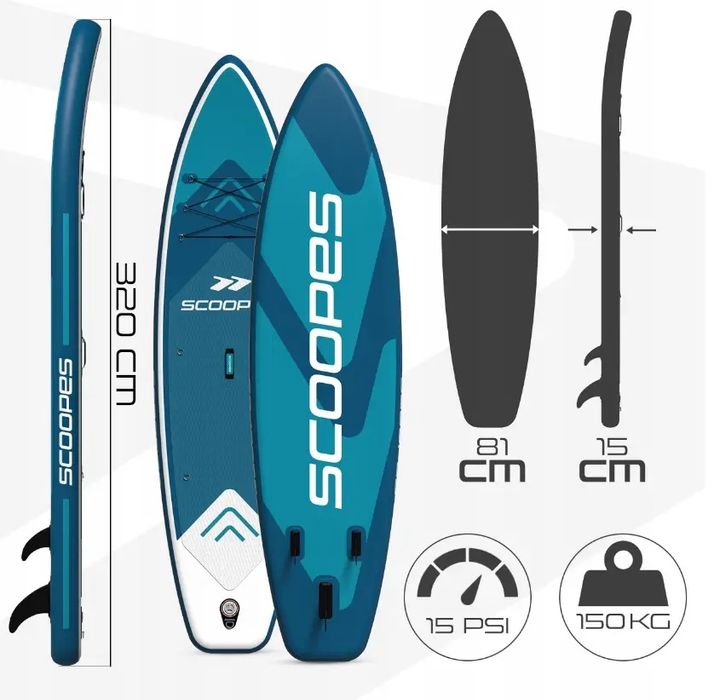 Надувна SUP-дошка для плавання 320см Scoopes (Польща) нова