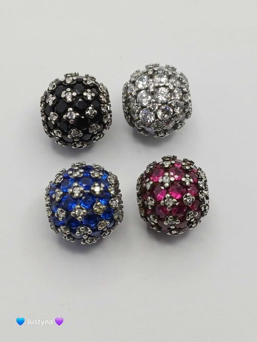 Nowy charms 1 szt pave × srebro 925