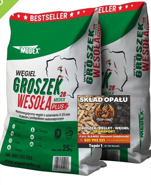 Węgiel Groszek "WESOŁA Plus" Medex 26-28 mj/kg transpo