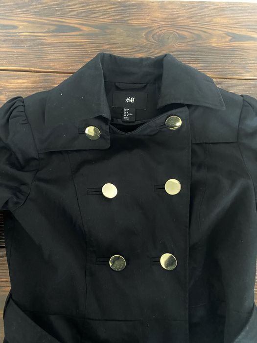 Płaszcz trencz H&M 34 XS czarny nowy