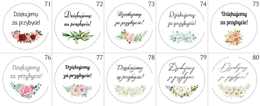 Naklejki okrągłe 6cm na wódkę podziękowania dla gości prezenty