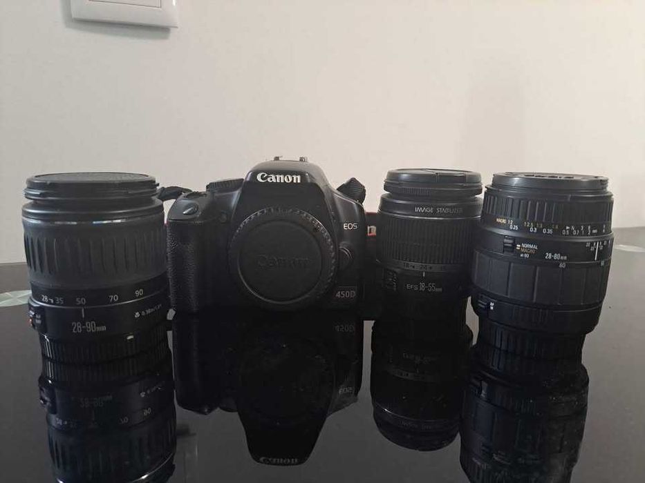 CANON Camera 450D e objetivas em ótimas condições
