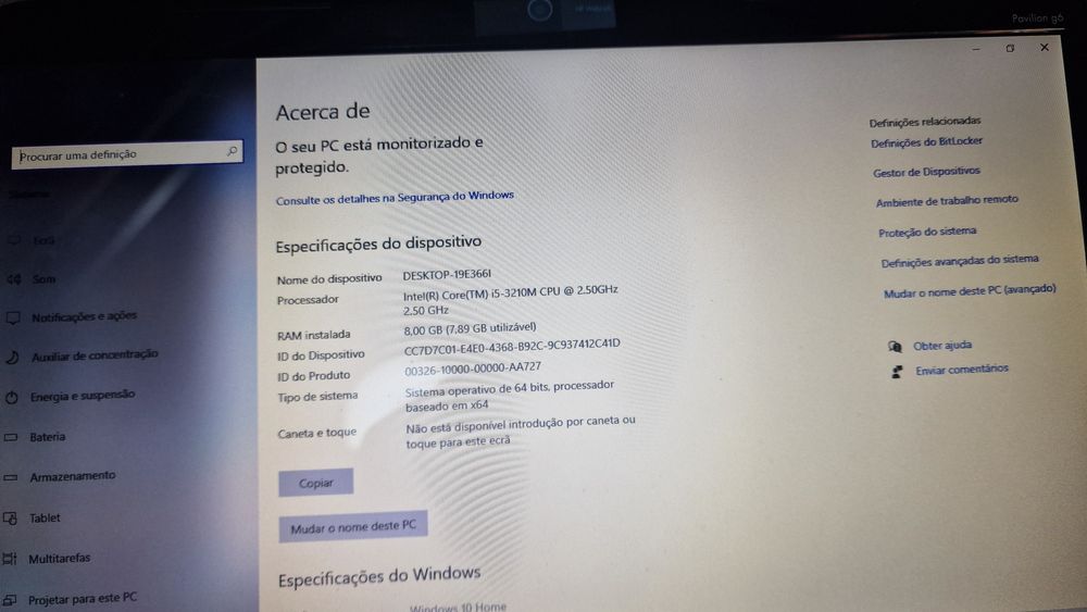 Hp pavilion G6 com processador intel i5
Grafica Radeon 
Disco 250Gb
Ca