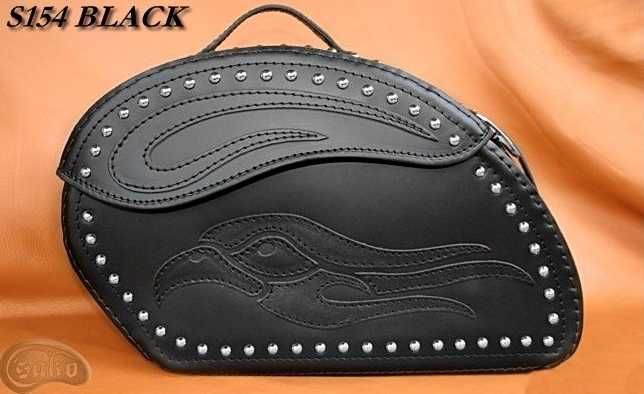 Sakwy skórzane motocyklowe S154BLACK orły Na zamówienie producent SAKO