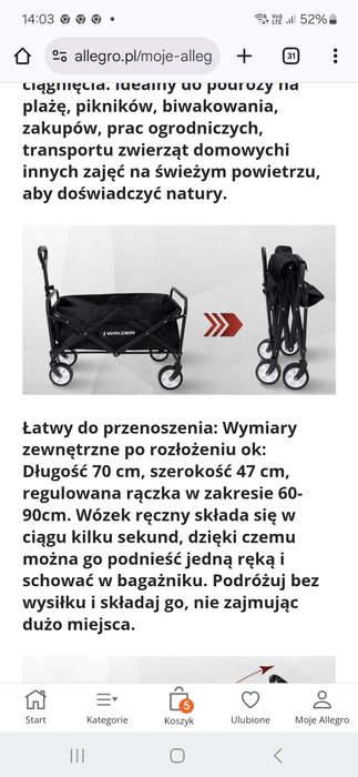 Wozek turystyczny do 100 kg