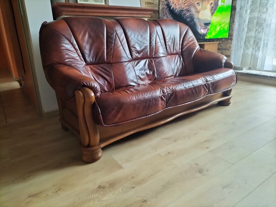 Sofa skórzana używana trójka