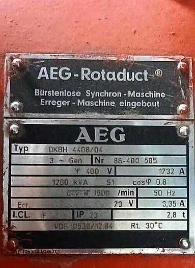 2400 kVA AEG z 2 silnikami MTU 12V396 , GENERATORY