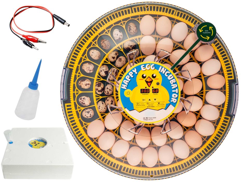 Zestaw INKUBATOR HAPPY 52 automatyczny do jaj kur kaczek + AKCESORIA