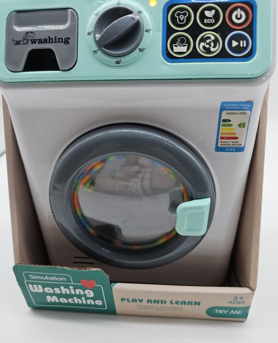 Miętowo biała pralka automatyczna dotykowy panel