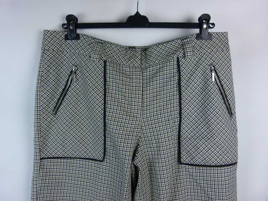 Next Tailoring proste spodnie 7/8 w krateczkę kuloty 18R / 46