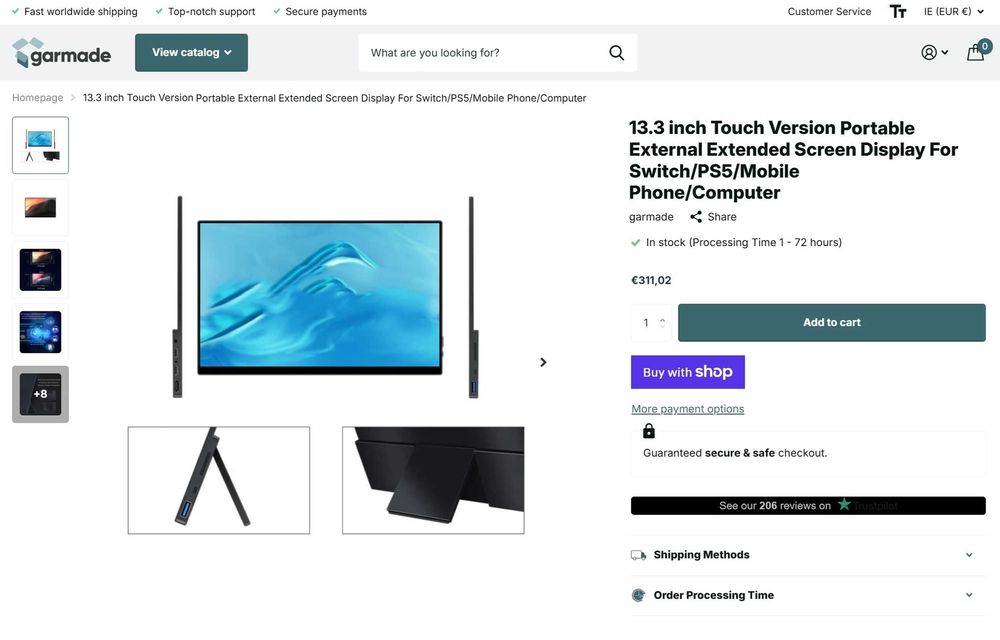 ‼️ Сенсорний монітор OLED 13,3" (Samsung AMOLED, 550nit, 10 bit, HDR)