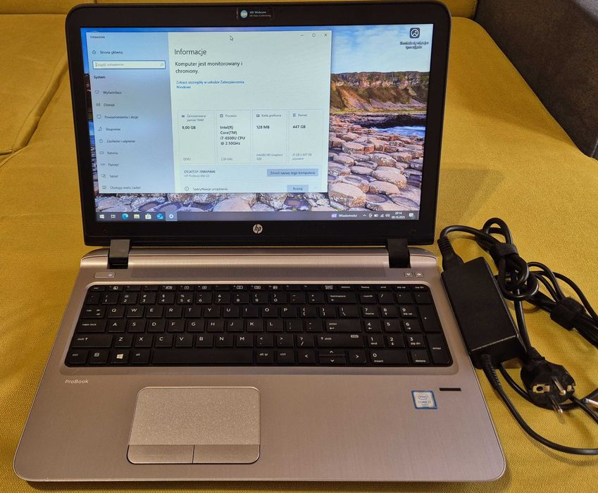 Laptop HP ProBook 450 G3 i7 6500U 2,5 GHz dysk 480GB SSD