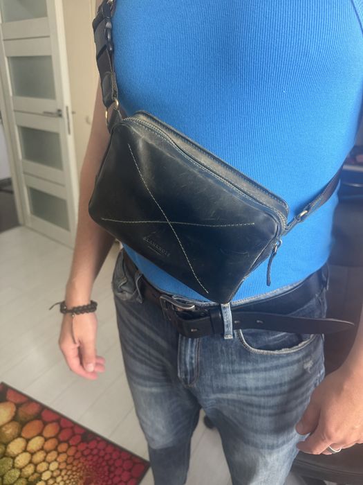 Шкіряна поясна сумка Blanknote Dropbag Mini зелена