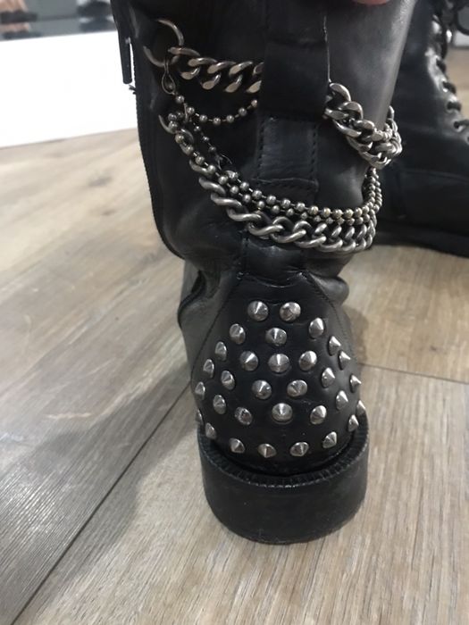 Botki 100% skóra srebrne okucia ćwieki gucci 36