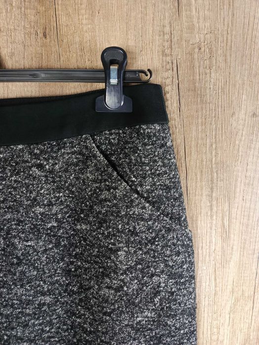Marc O’Polo spódnica wełniana czarno-szara mini z kieszeniami 40 L