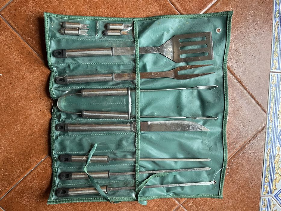 Kit churrasco aço inoxidavel