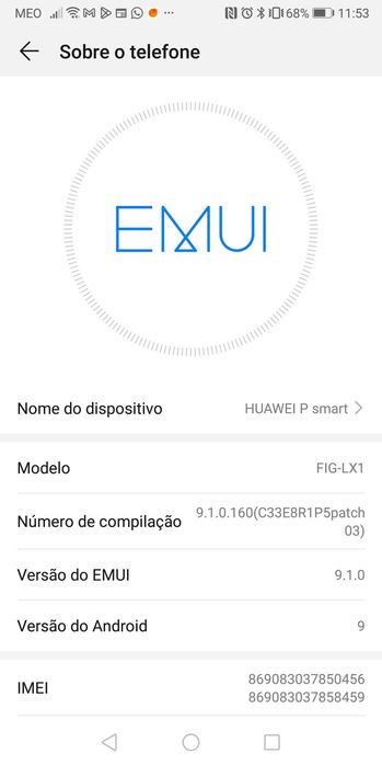 Huawei P smart dourado branco