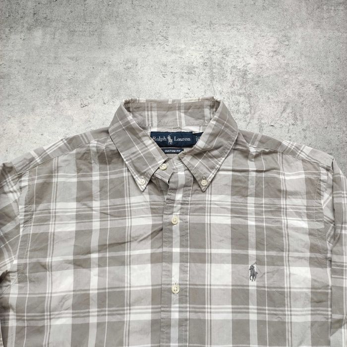 MĘSKA Elegancka PREMIUM Koszula Kratka Szaro Biała Polo Ralph Lauren