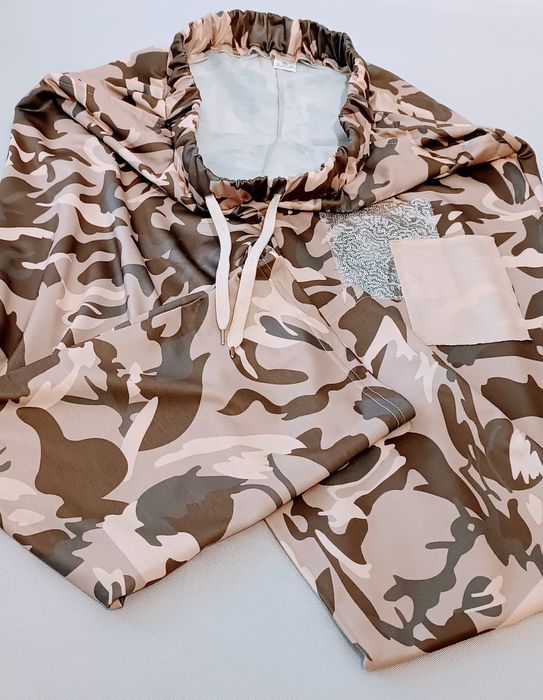 Piżama Dres Damski z Kieszeniami Dwuczęściowy Moro Morelowy r. XL Nowy