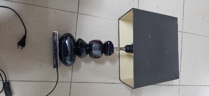 Candeeiro mesa abajur preto