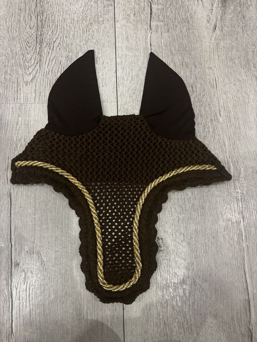 Czekoladowy nausznik dla konia w rozmiarze full