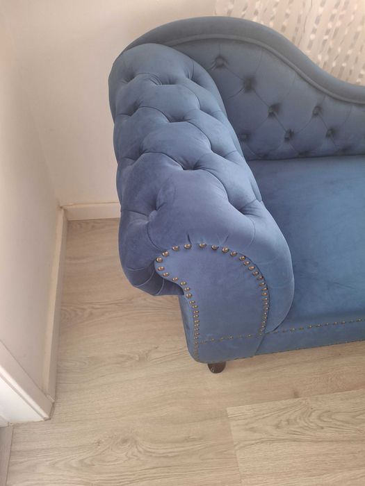 Vendo conjunto de 7 cadeiras em cor cinza e azul e 1 Chaise Longue azul