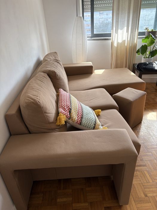 Vendo sofá 3 lugares + puf (ler todo anúncio)