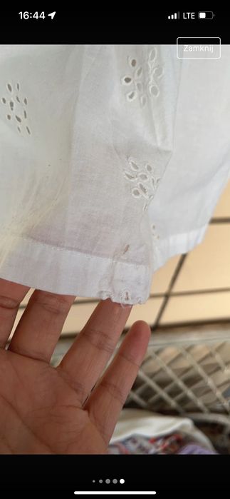 Koszula nocna wiązana Zara z haftem do karmienia do szpitala porodowa